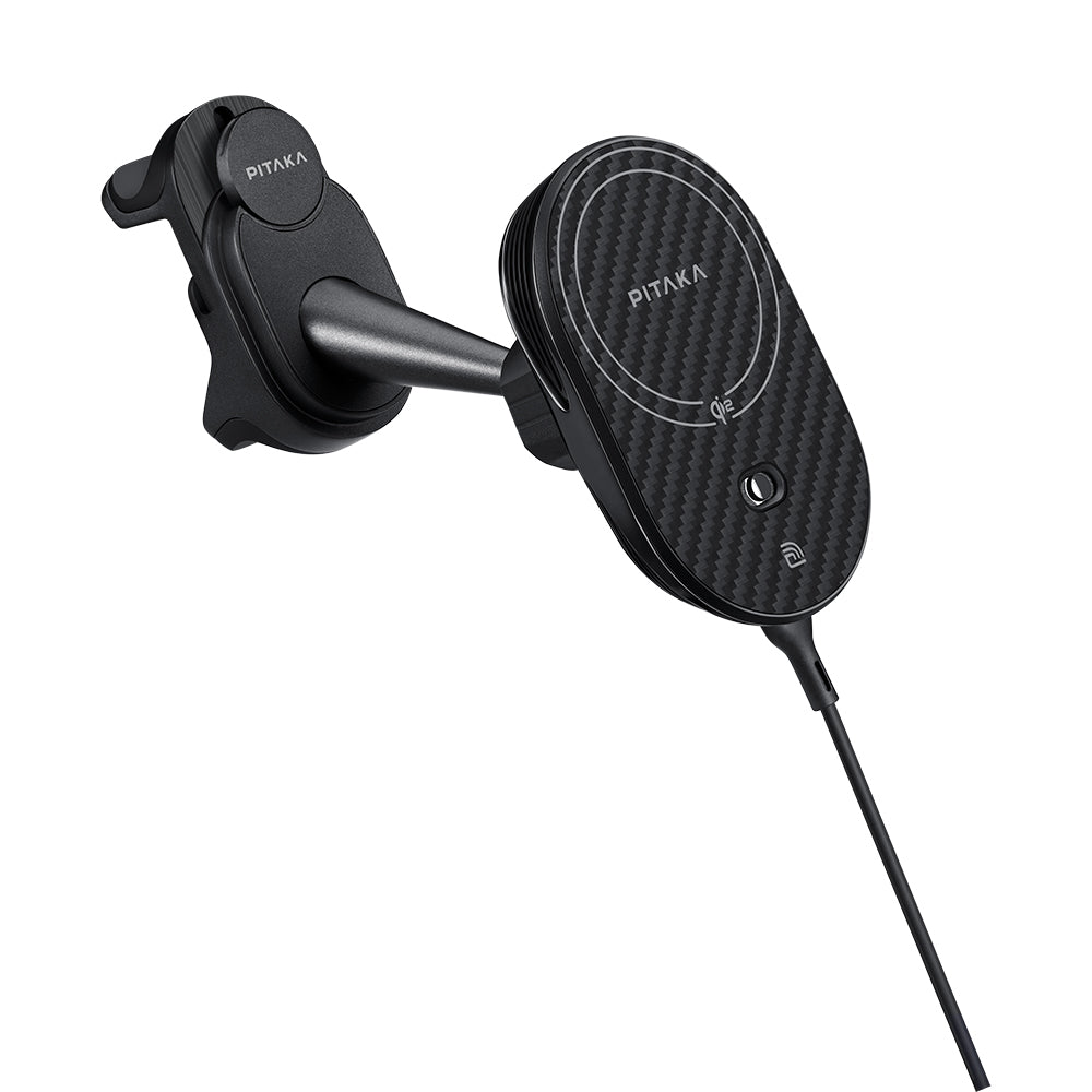 Pitaka MagEZ Pro 2 M-safe Şarj Özellikli Qi2 Aramid Fiber Araç Telefon Tutucu Pitaka MagEZ Pro 2 M-safe Şarj Özellikli Qi2 Aramid Fiber Araç Telefon Tutucu